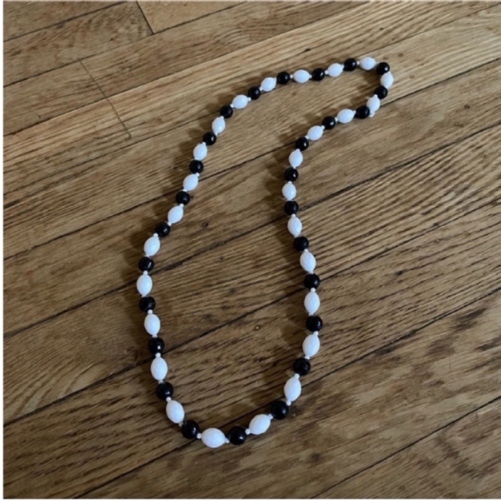 Black and white beaded necklace black and white necklace